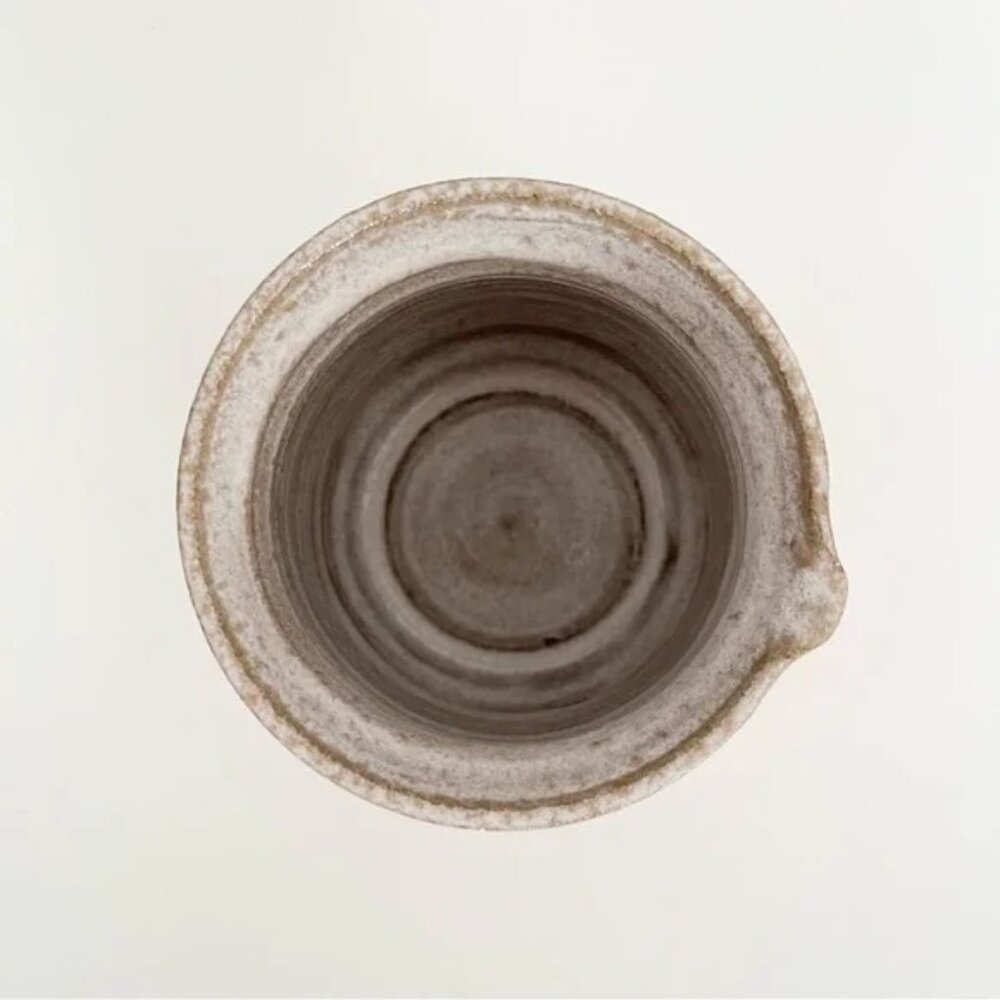 Hand Thrown Studio Pottery Milk Pitcher Stoneware Rustic Natural Glazed 16 oz - Picture 6 of 7